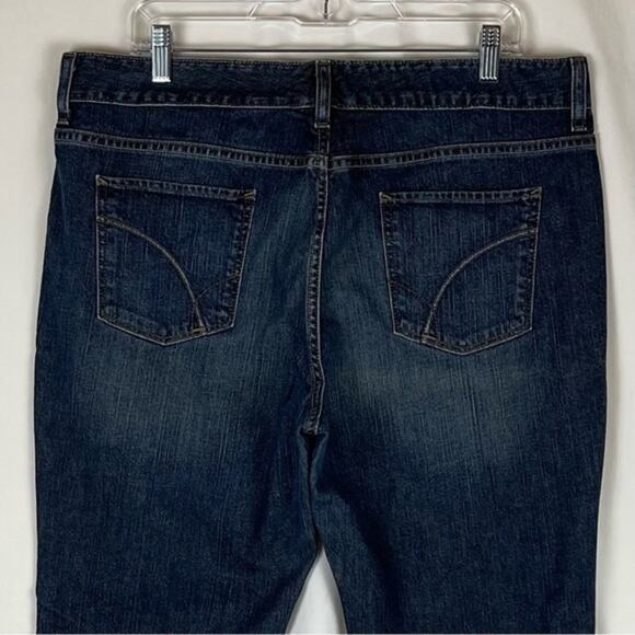 Eddie Bauer Classic Boot Cut High Rise Y2K Dark Wash Jeans Size 16S - Picture 6 of 12